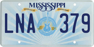 MS license plate LNA379