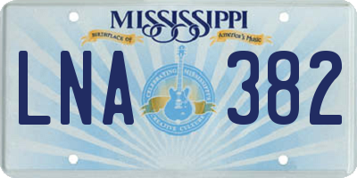 MS license plate LNA382