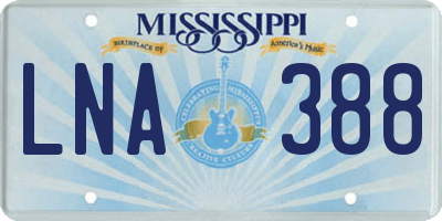 MS license plate LNA388