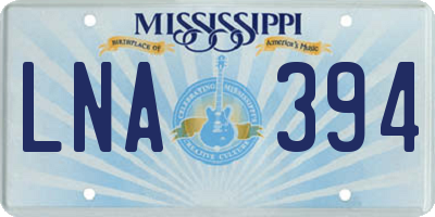 MS license plate LNA394