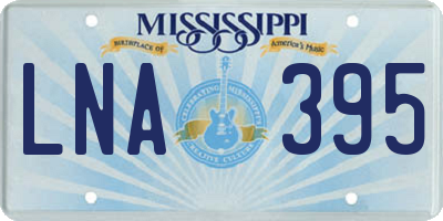 MS license plate LNA395
