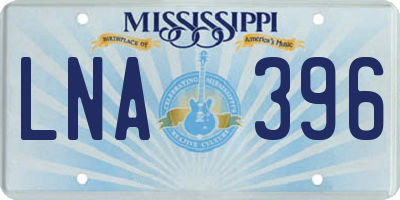 MS license plate LNA396