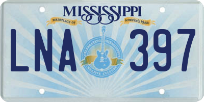 MS license plate LNA397