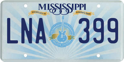 MS license plate LNA399