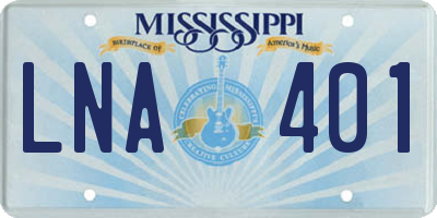 MS license plate LNA401