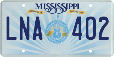 MS license plate LNA402
