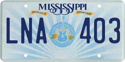 MS license plate LNA403