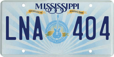 MS license plate LNA404