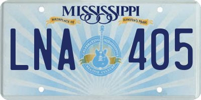 MS license plate LNA405