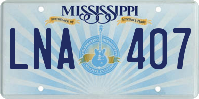 MS license plate LNA407