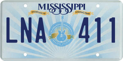 MS license plate LNA411