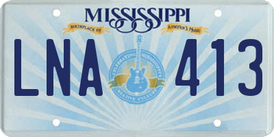 MS license plate LNA413