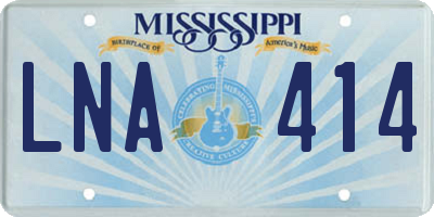 MS license plate LNA414