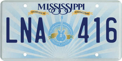 MS license plate LNA416