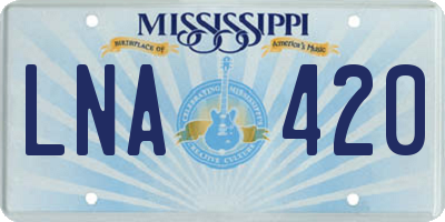 MS license plate LNA420