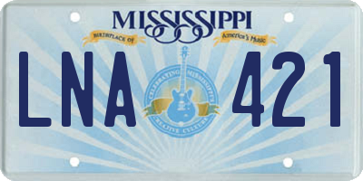 MS license plate LNA421