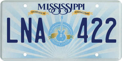 MS license plate LNA422