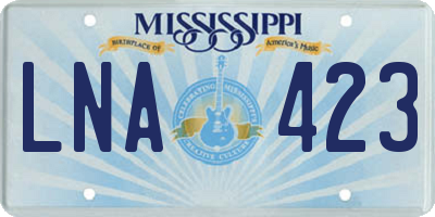 MS license plate LNA423