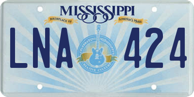 MS license plate LNA424