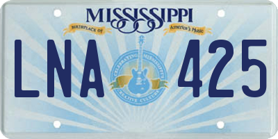 MS license plate LNA425
