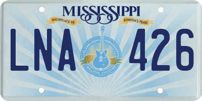 MS license plate LNA426