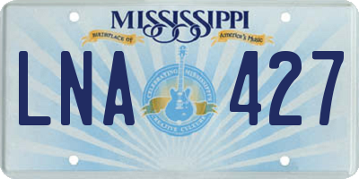MS license plate LNA427