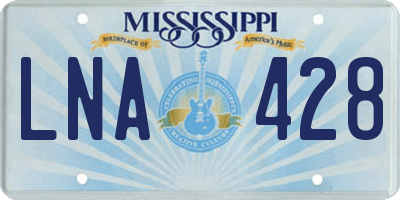 MS license plate LNA428