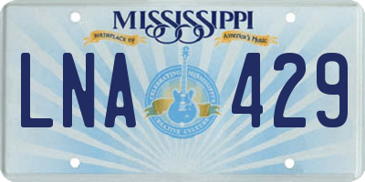 MS license plate LNA429