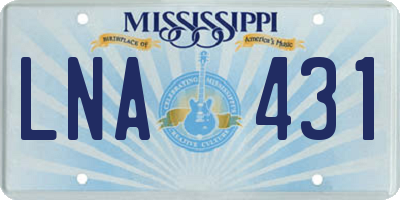 MS license plate LNA431
