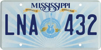 MS license plate LNA432