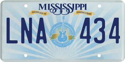 MS license plate LNA434