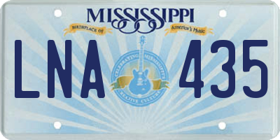 MS license plate LNA435