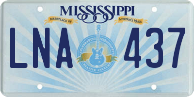 MS license plate LNA437