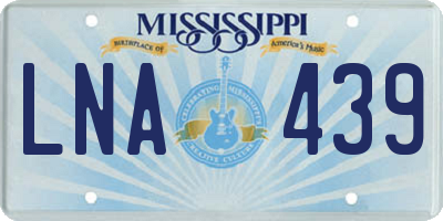 MS license plate LNA439