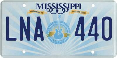 MS license plate LNA440