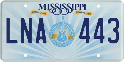 MS license plate LNA443