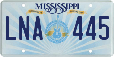 MS license plate LNA445