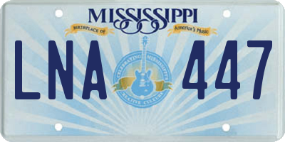 MS license plate LNA447
