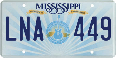 MS license plate LNA449