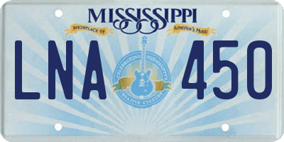 MS license plate LNA450