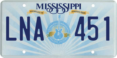 MS license plate LNA451