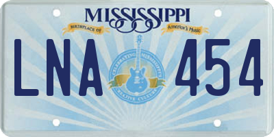 MS license plate LNA454