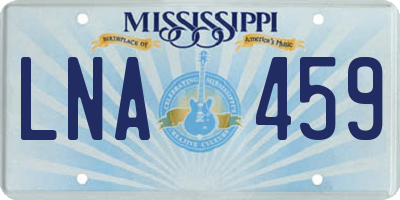 MS license plate LNA459