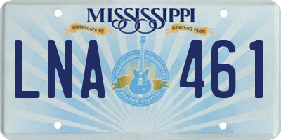MS license plate LNA461