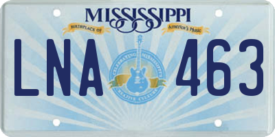 MS license plate LNA463