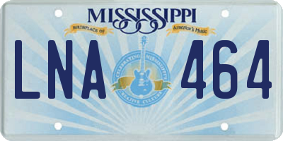 MS license plate LNA464