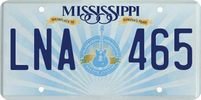 MS license plate LNA465