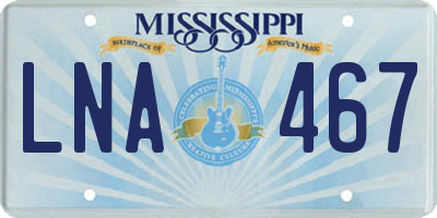 MS license plate LNA467