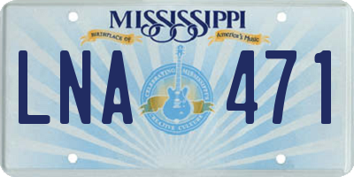 MS license plate LNA471
