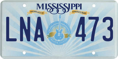 MS license plate LNA473
